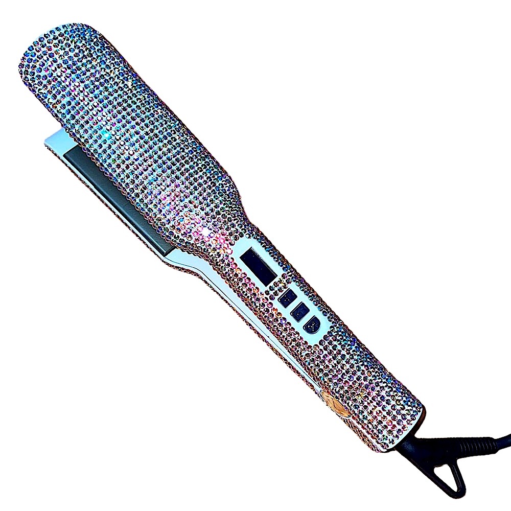 Crystal covered 2 inch barrel flat iron NEVER USED
